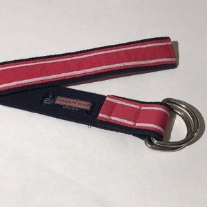 Vineyard Vines by Shep & Ian belt sz small whale pink navy